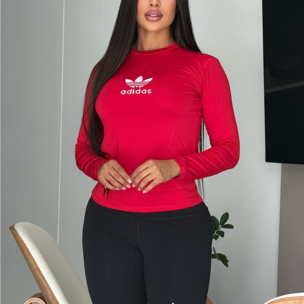 Adidas Women's Bold Red Long Sleeve Tee